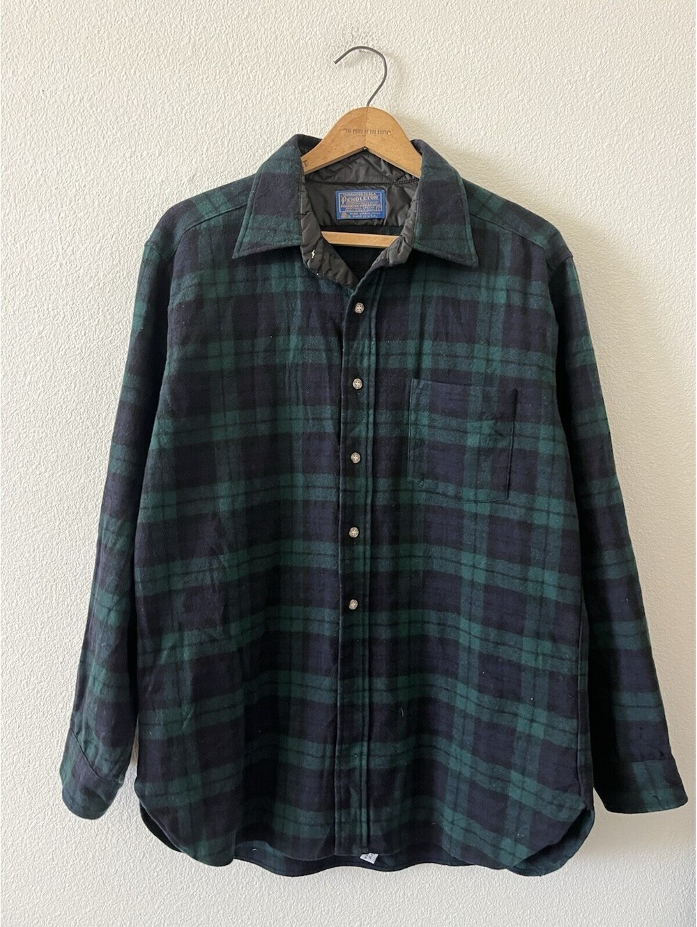 Vintage Pendleton Black Watch Plaid Wool Flannel Shirt L USA